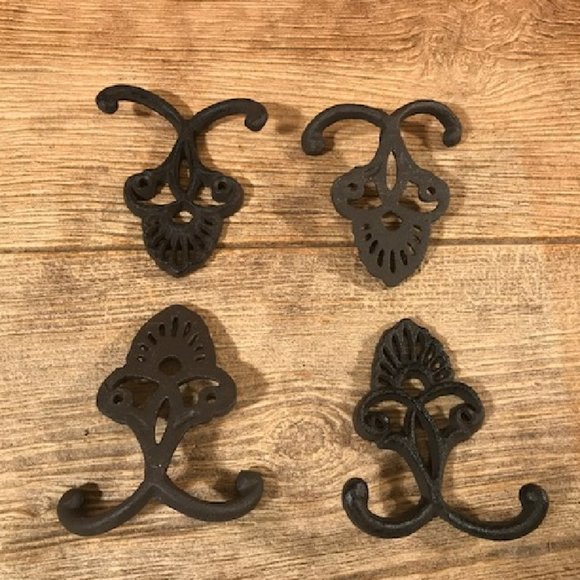 One (1) Crown Wall Double Hook 4 3/4" tall 4" wide Home Wall Decor ONE 0184-1025 - Picture 12 of 16